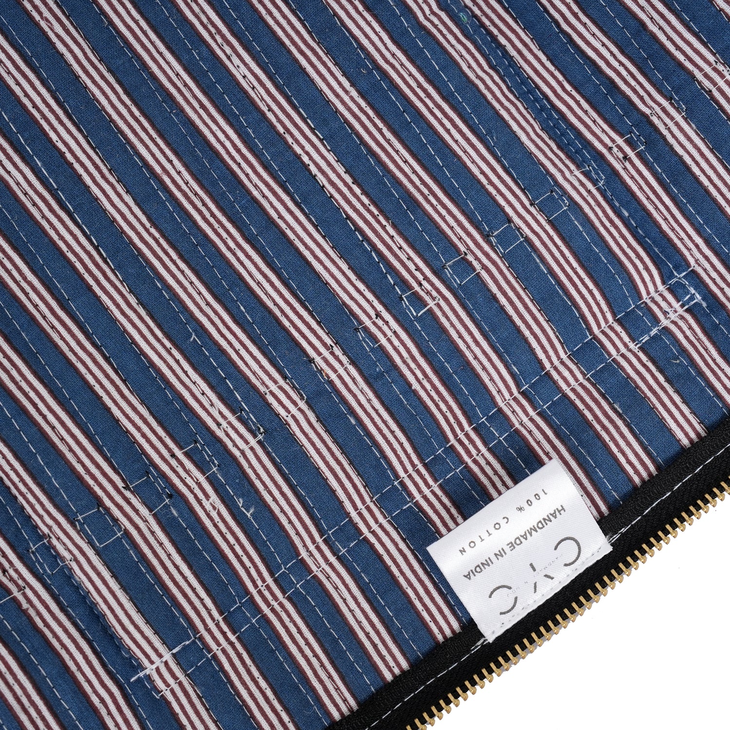The Striped Cotton Yoga Bag — handmade hand block printed cotton yoga mat bag, ethically made in Rajasthan, India
