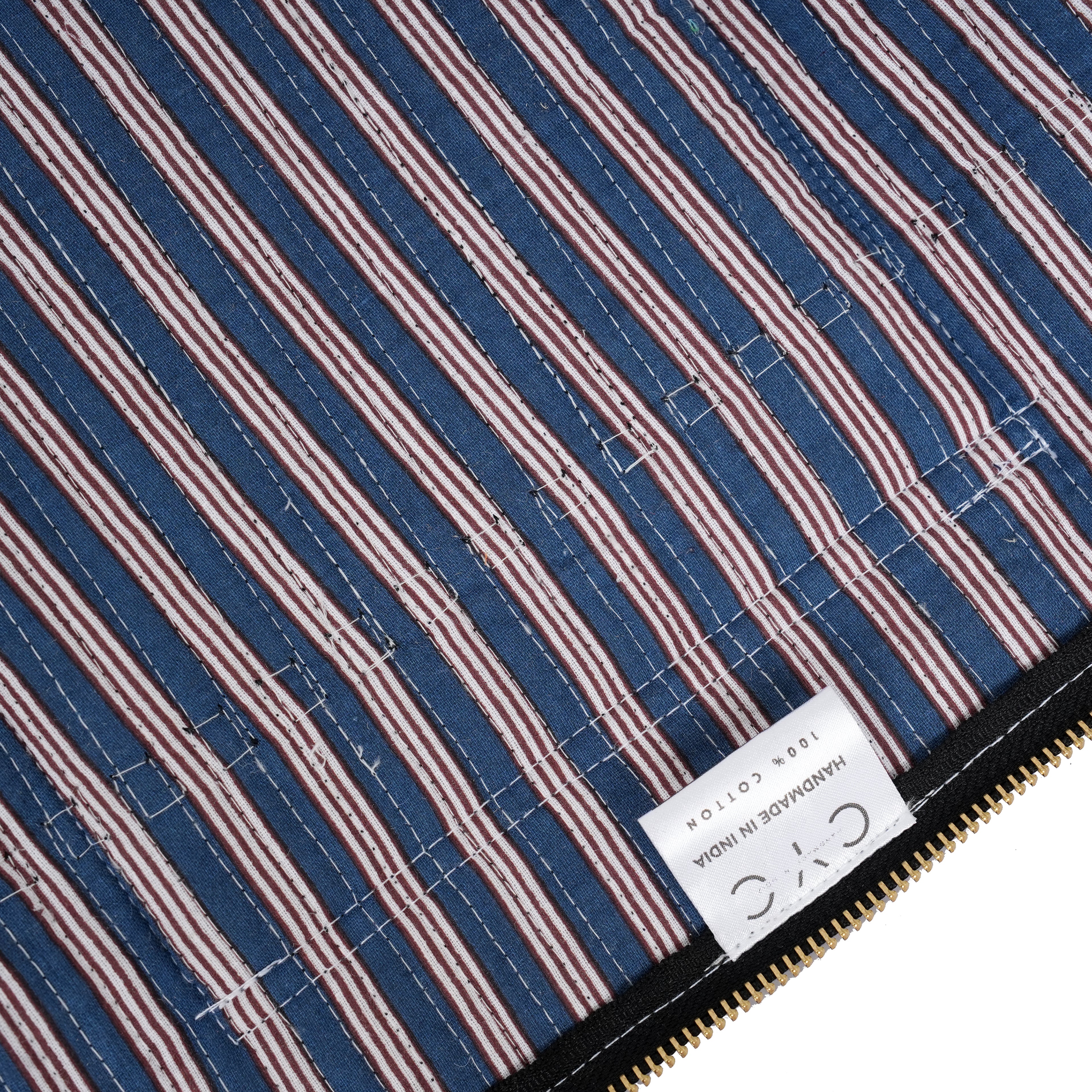 The Striped Cotton Yoga Bag — handmade hand block printed cotton yoga mat bag, ethically made in Rajasthan, India