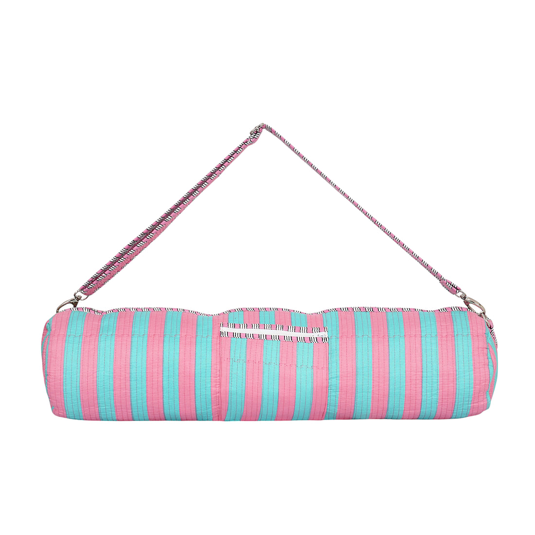The Striped Cotton Yoga Bag — handmade hand block printed cotton yoga mat bag, ethically made in Rajasthan, India