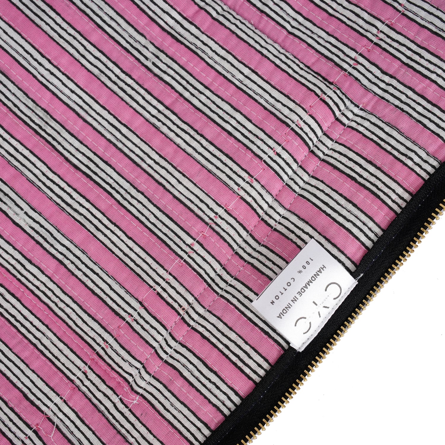 The Striped Cotton Yoga Bag — handmade hand block printed cotton yoga mat bag, ethically made in Rajasthan, India