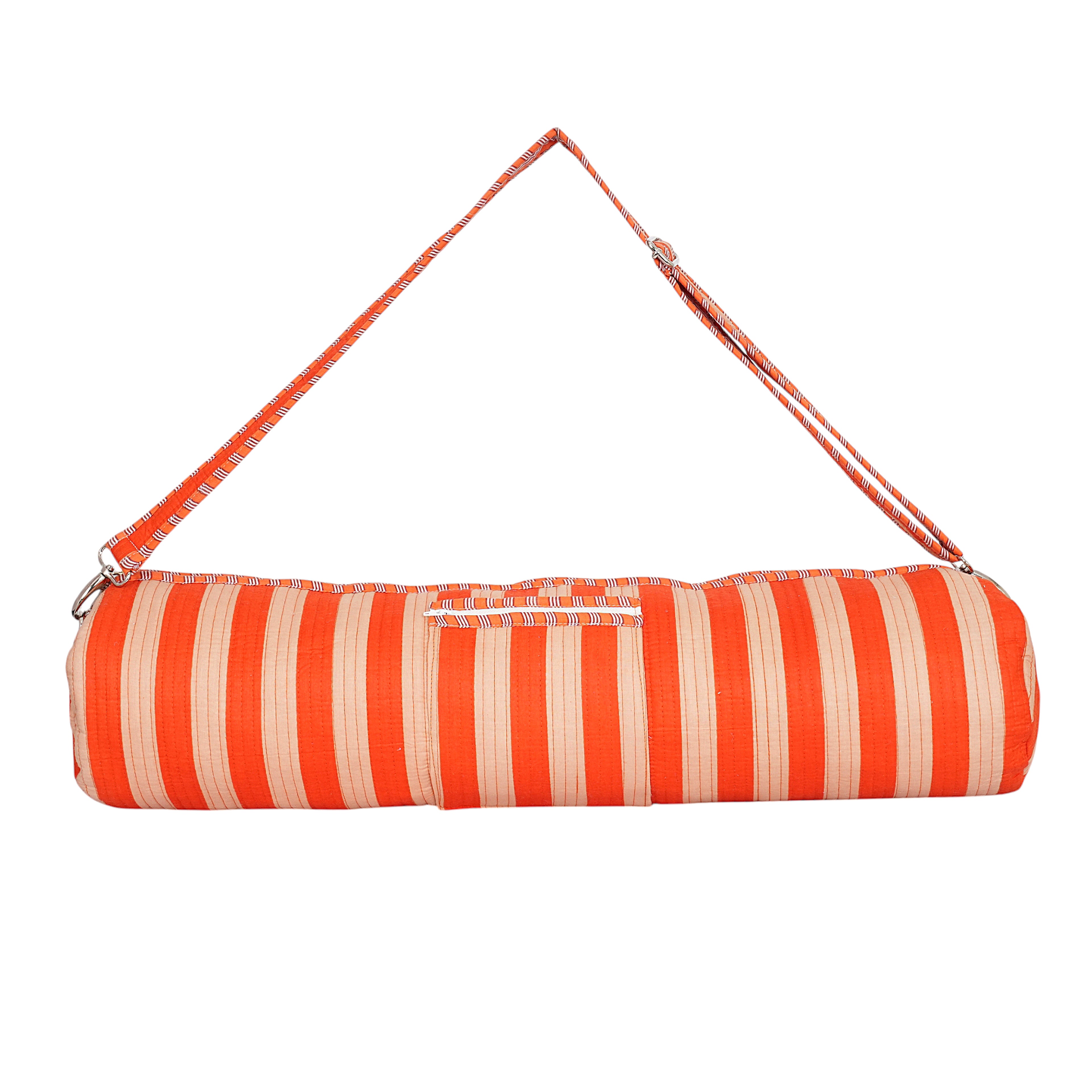 The Striped Cotton Yoga Bag — handmade hand block printed cotton yoga mat bag, ethically made in Rajasthan, India