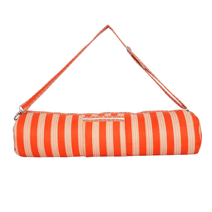 The Striped Cotton Yoga Bag — handmade hand block printed cotton yoga mat bag, ethically made in Rajasthan, India