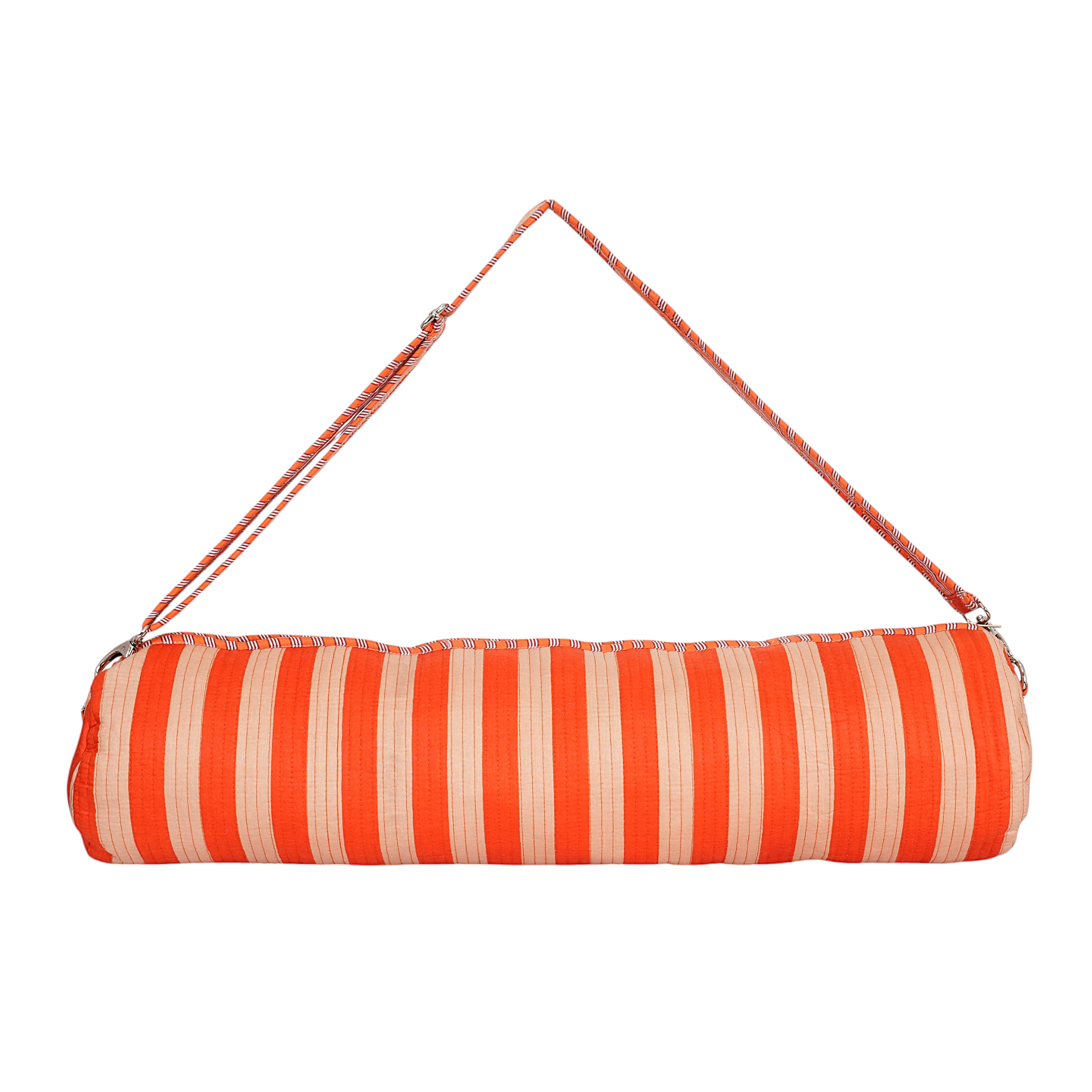 The Striped Cotton Yoga Bag — handmade hand block printed cotton yoga mat bag, ethically made in Rajasthan, India