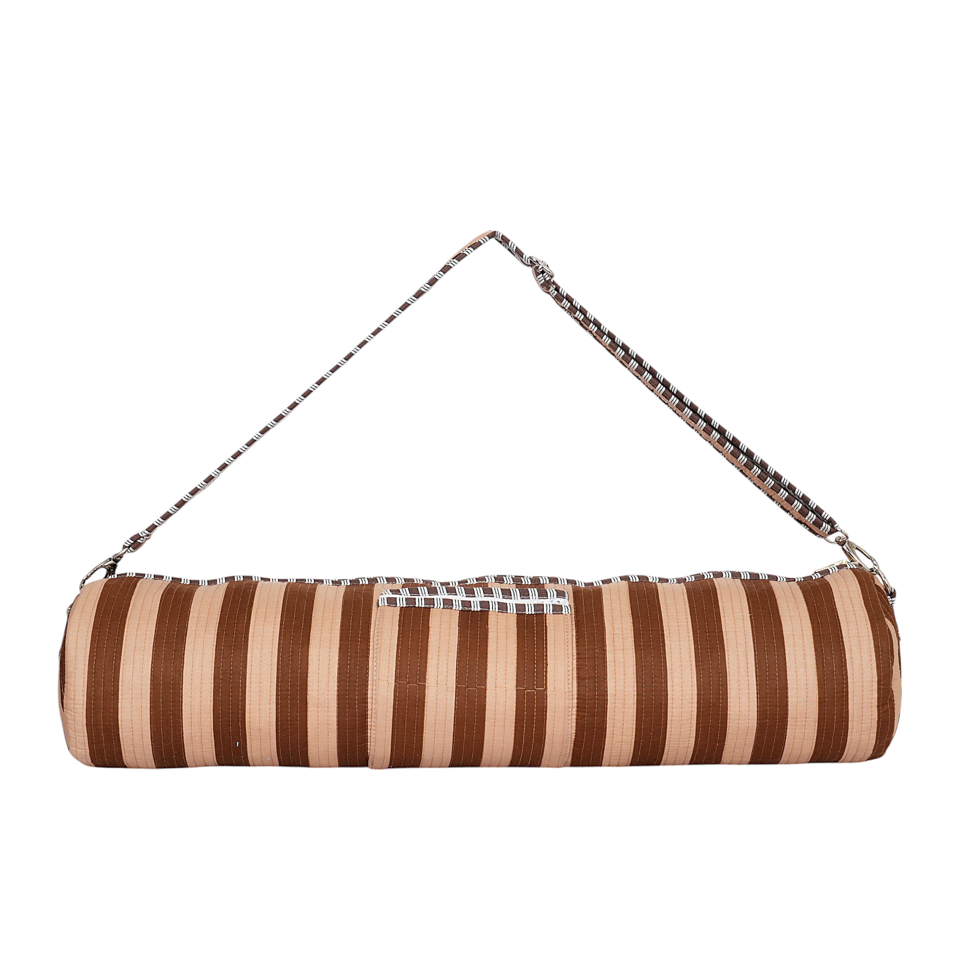 The Striped Cotton Yoga Bag — handmade hand block printed cotton yoga mat bag, ethically made in Rajasthan, India