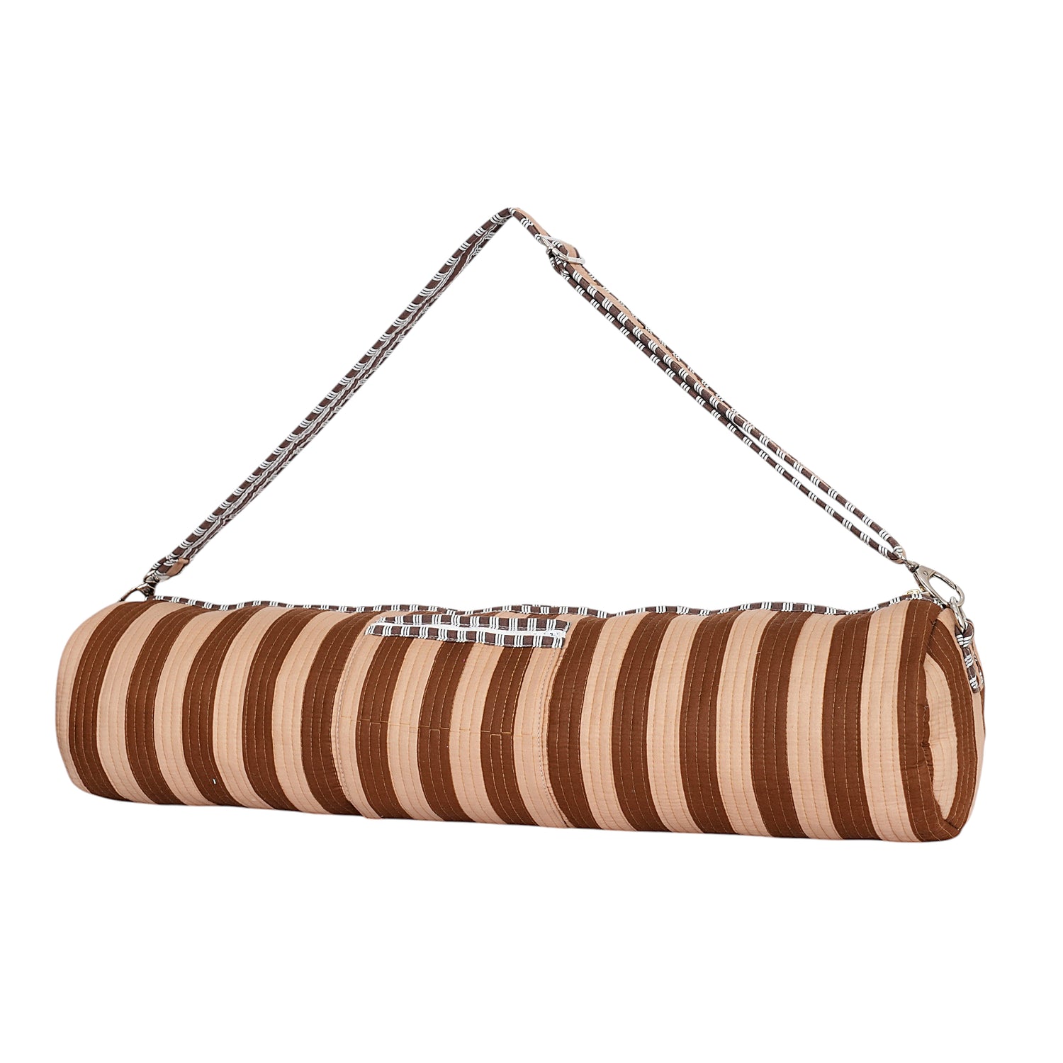 The Striped Cotton Yoga Bag — handmade hand block printed cotton yoga mat bag, ethically made in Rajasthan, India