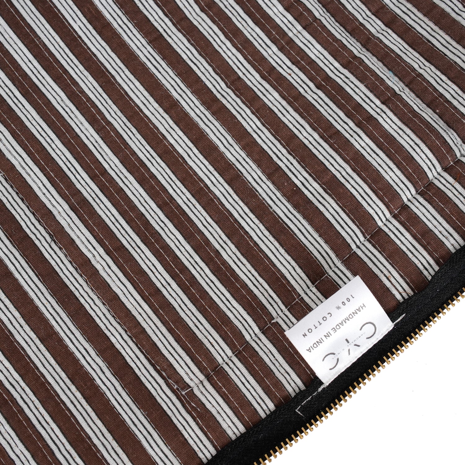 The Striped Cotton Yoga Bag — handmade hand block printed cotton yoga mat bag, ethically made in Rajasthan, India
