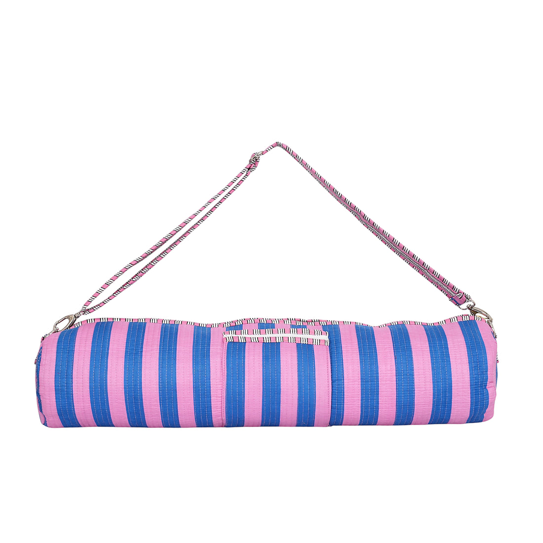 The Striped Cotton Yoga Bag — handmade hand block printed cotton yoga mat bag, ethically made in Rajasthan, India