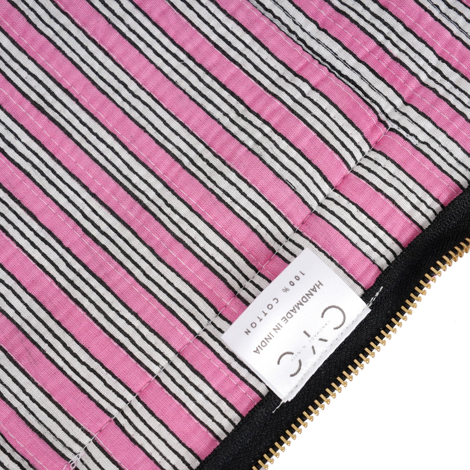 The Striped Cotton Yoga Bag — handmade hand block printed cotton yoga mat bag, ethically made in Rajasthan, India