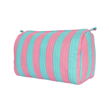 The Striped Travel Set — handmade hand block printed cotton travel pouch set, ethically made in Rajasthan, India