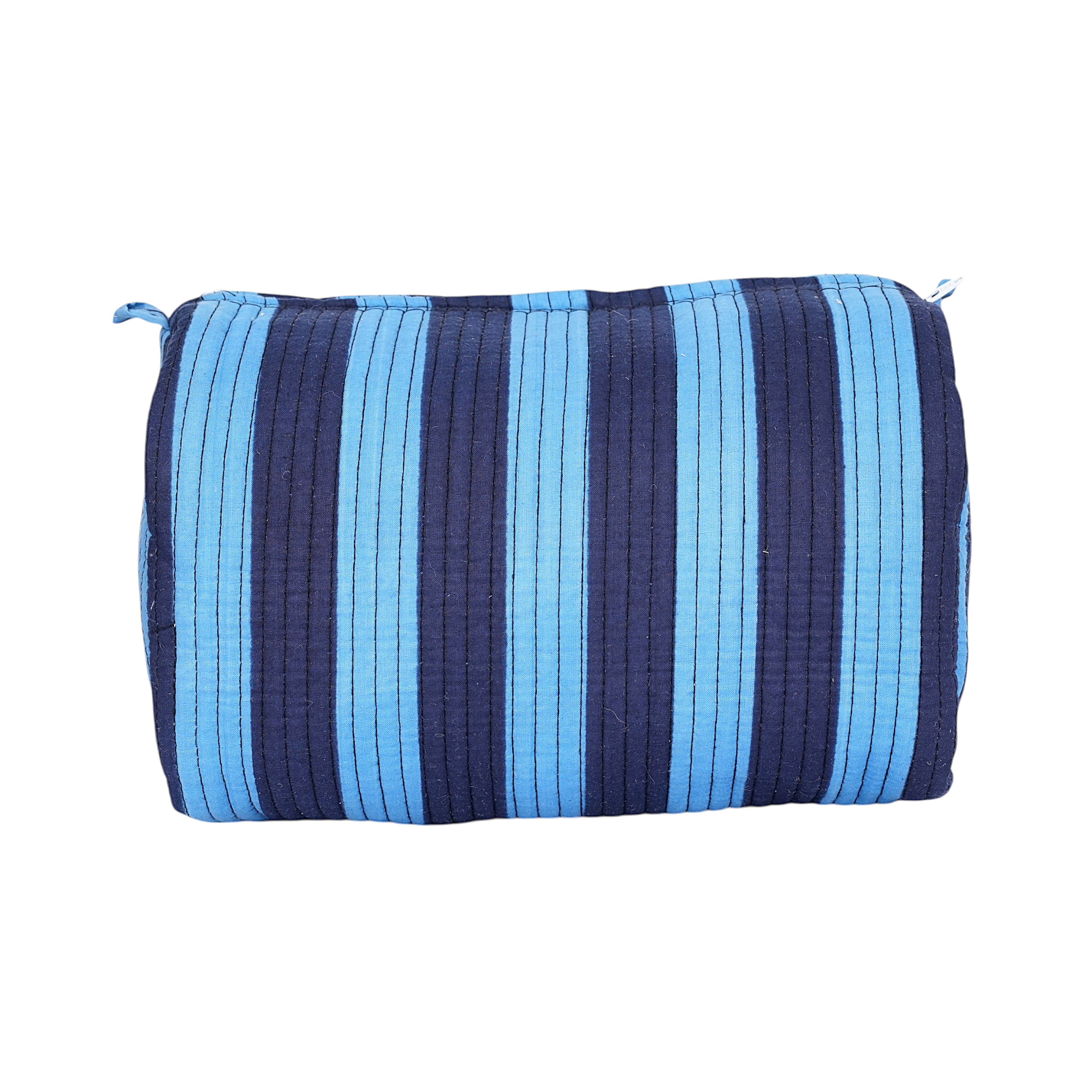The Striped Travel Set — handmade hand block printed cotton travel pouch set, ethically made in Rajasthan, India