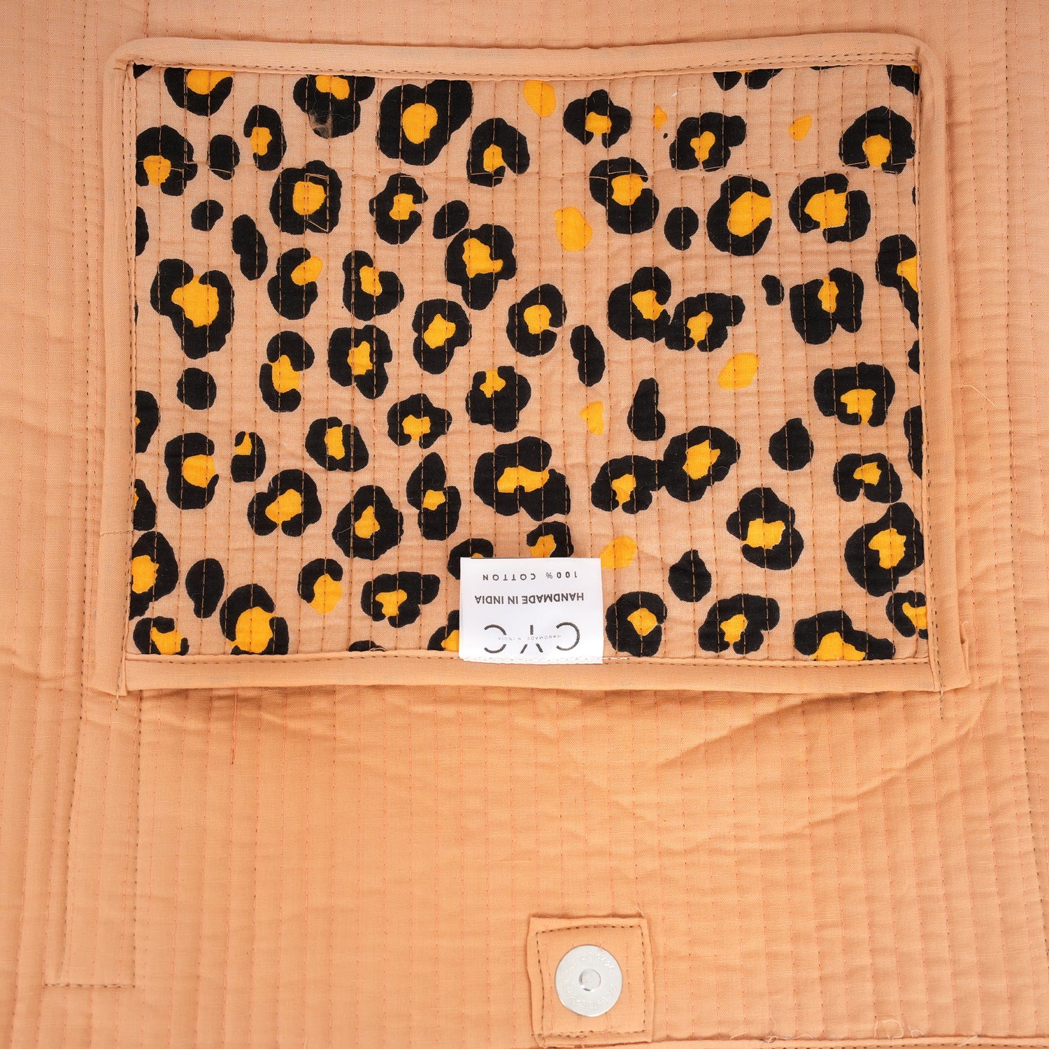 The Leopard Tote — handmade hand-block-printed cotton tote bag with our signature leopard print, ethically made in Rajasthan, India
