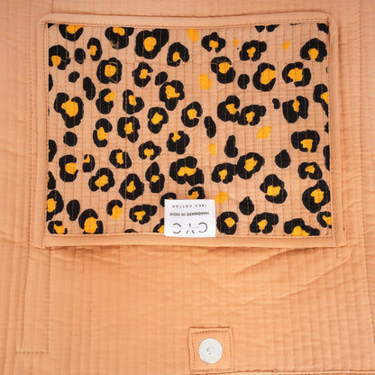 The Leopard Tote — handmade hand-block-printed cotton tote bag with our signature leopard print, ethically made in Rajasthan, India