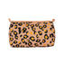 The Leopard 3-Piece Travel Set in peach — handmade quilted cotton makeup pouch with hand-block-printed leopard print, ethically crafted in Rajasthan