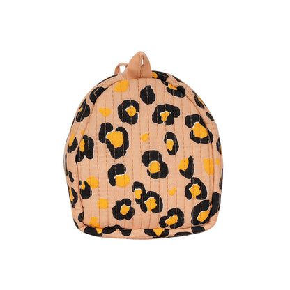 The Leopard 3-Piece Travel Set — handmade hand-block-printed cotton three-piece travel pouch set with our signature leopard print, ethically made in Rajasthan, India