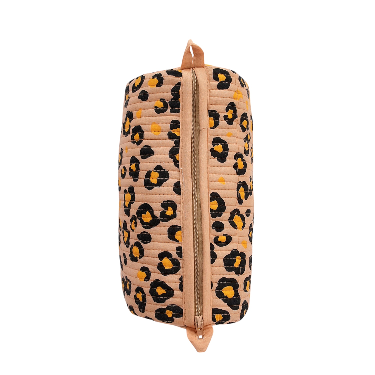 The Leopard 3-Piece Travel Set — handmade hand-block-printed cotton three-piece travel pouch set with our signature leopard print, ethically made in Rajasthan, India