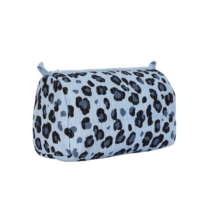The Leopard 3-Piece Travel Set — handmade hand-block-printed cotton three-piece travel pouch set with our signature leopard print, ethically made in Rajasthan, India