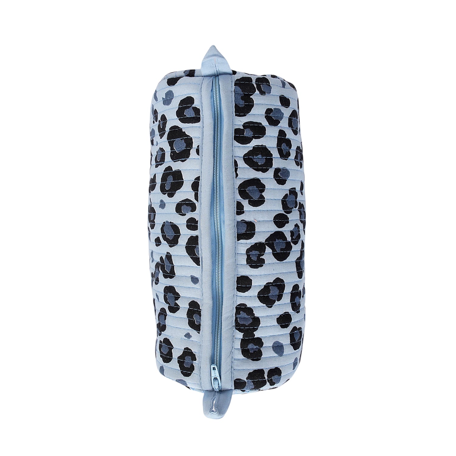 The Leopard 3-Piece Travel Set — handmade hand-block-printed cotton three-piece travel pouch set with our signature leopard print, ethically made in Rajasthan, India