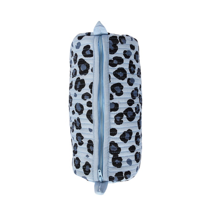 The Leopard 3-Piece Travel Set — handmade hand-block-printed cotton three-piece travel pouch set with our signature leopard print, ethically made in Rajasthan, India