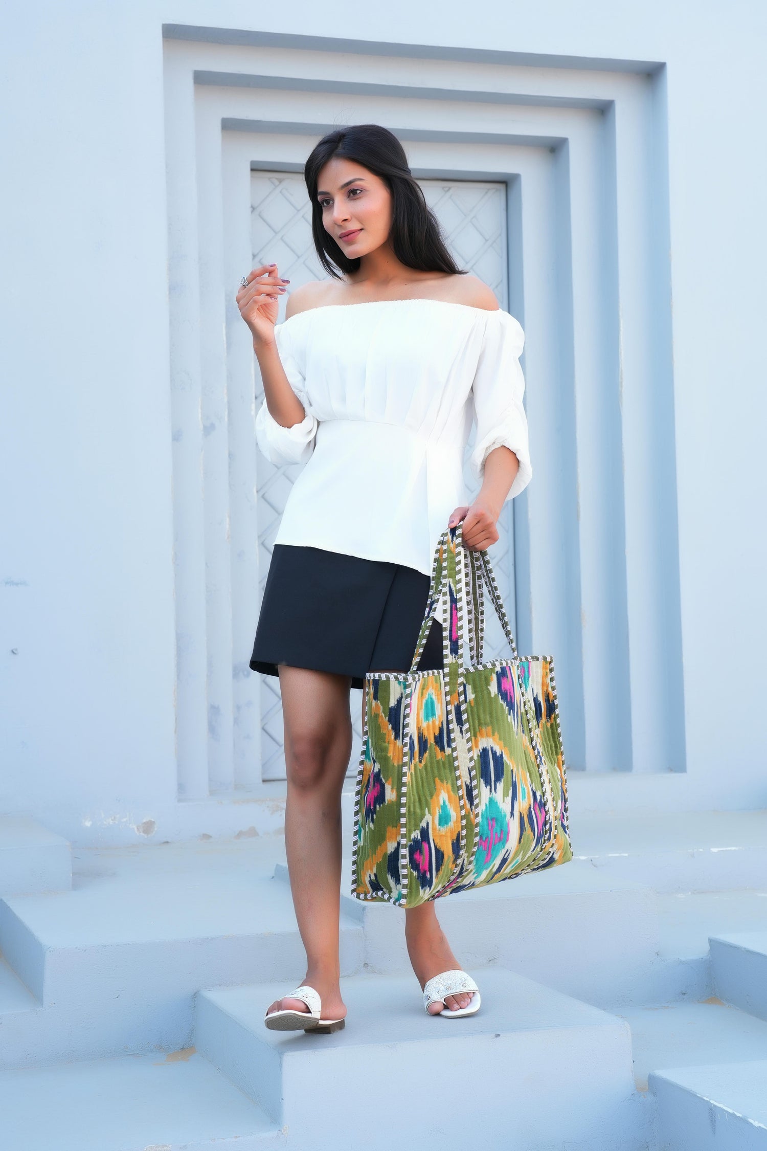 The Ikat Tote in Velvet