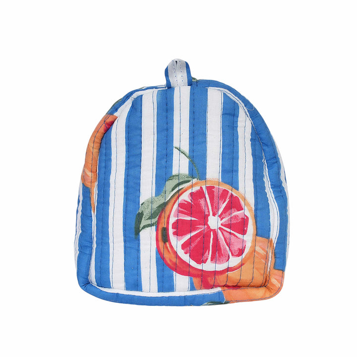 The Summer Fruits Travel Set Oranges — handmade hand block printed cotton travel pouch set, ethically made in Rajasthan, India