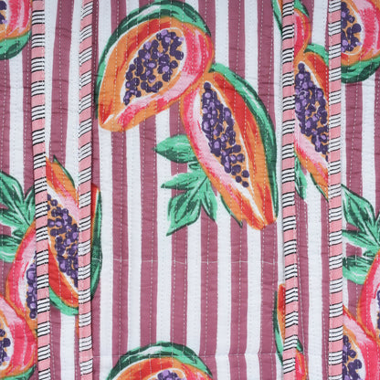 Summer Fruits Tote In Papaya