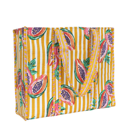 Summer Fruits Tote In Papaya