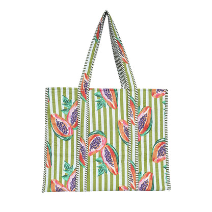 Summer Fruits Tote In Papaya