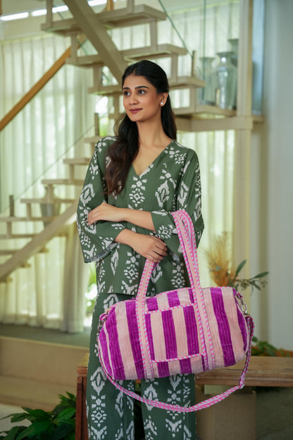 The Striped Velvet Weekender
