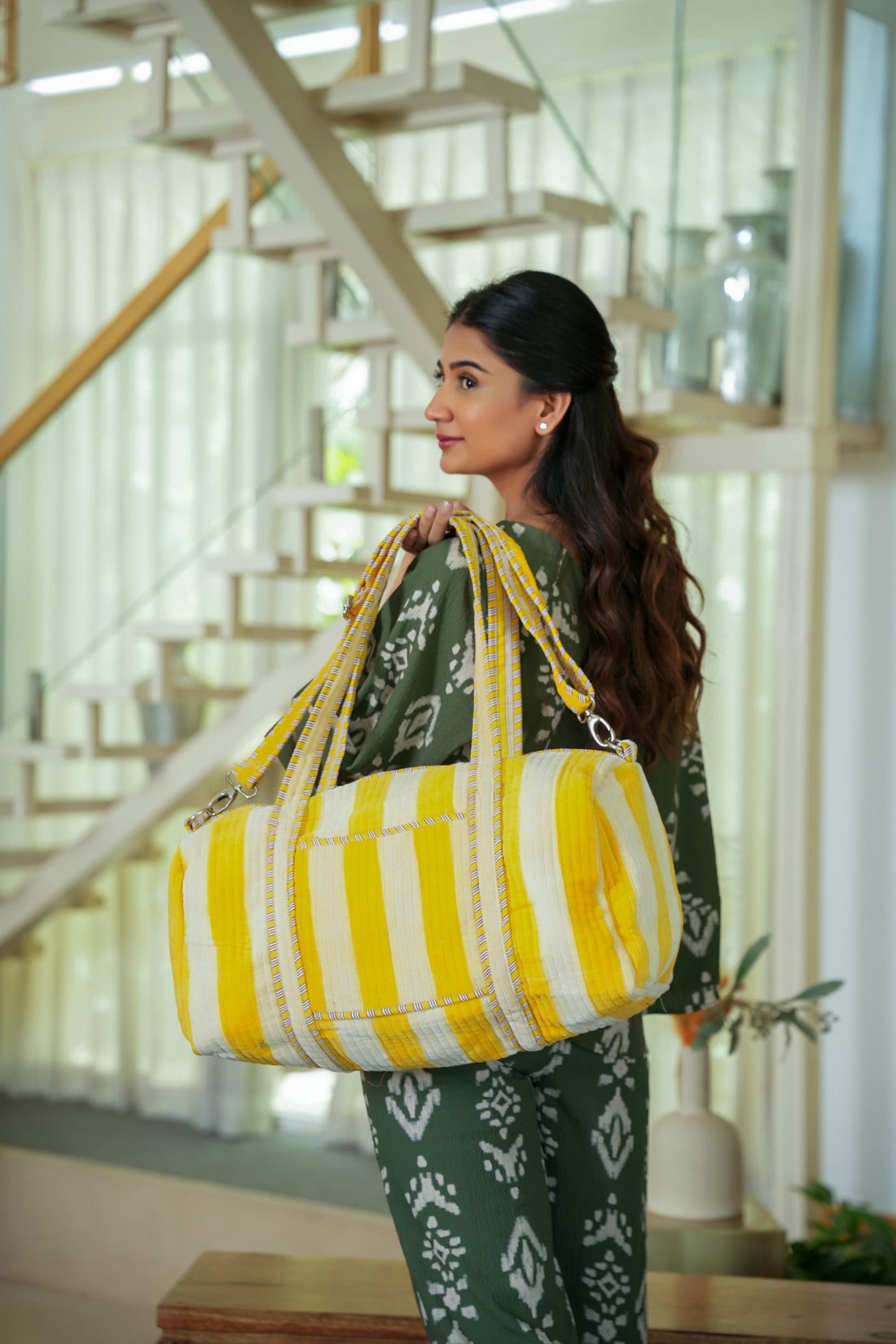 The Striped Velvet Weekender