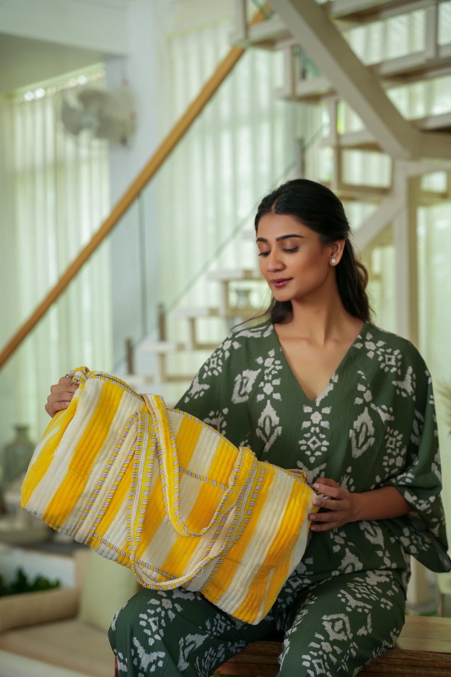 The Striped Velvet Weekender