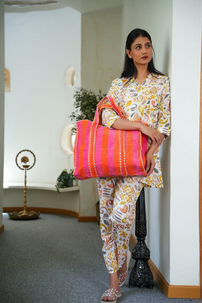 The Striped Velvet Tote