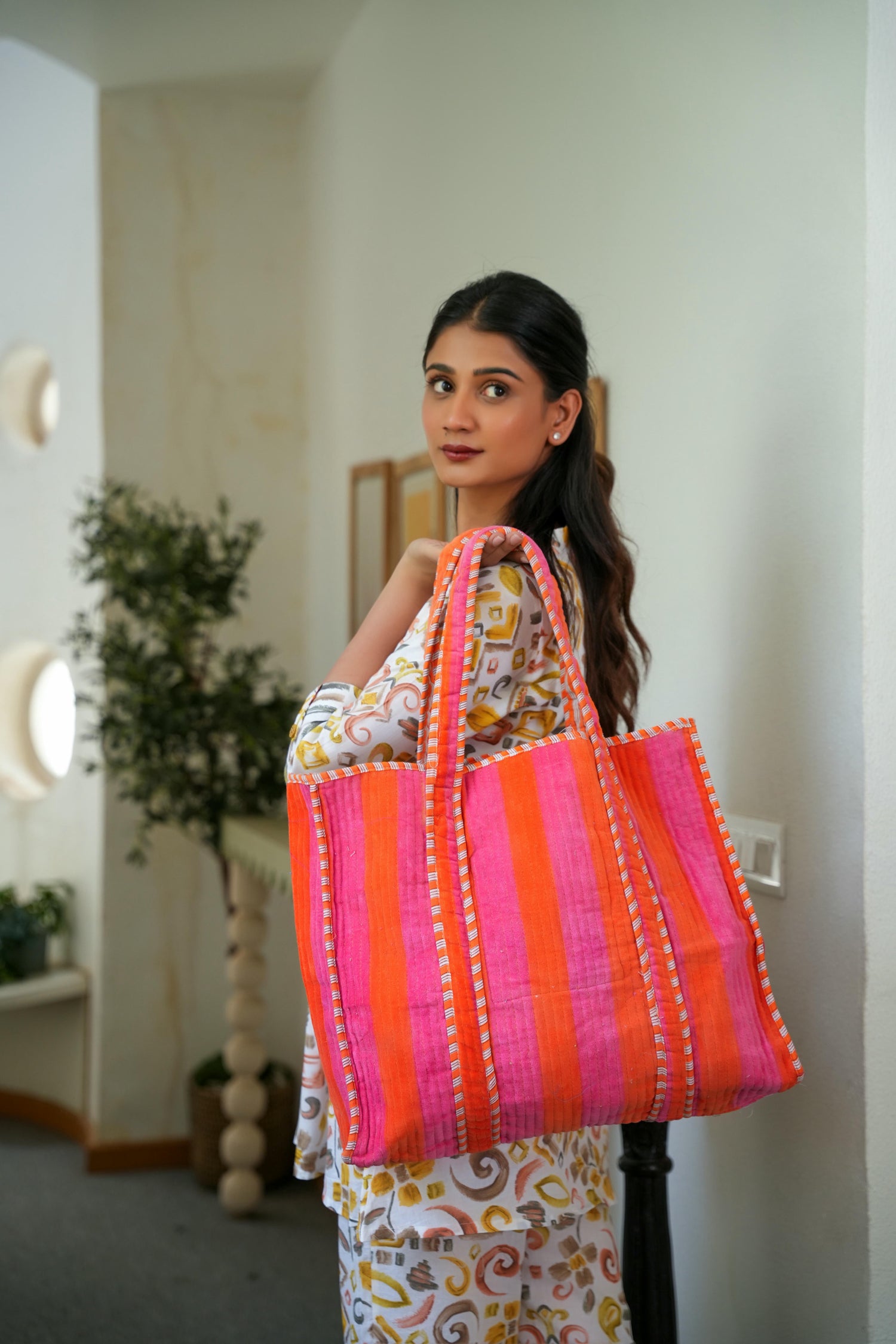 The Striped Velvet Tote