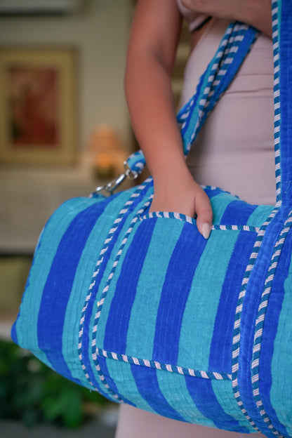 The Striped Velvet Weekender