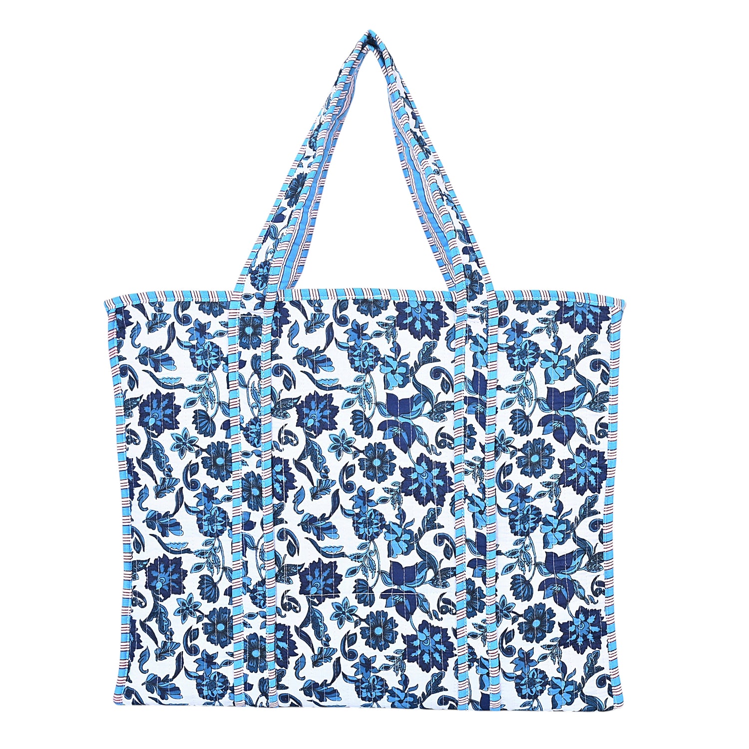 Handmade Floral Quilted Tote Bag – Spacious Stylish – Conscious