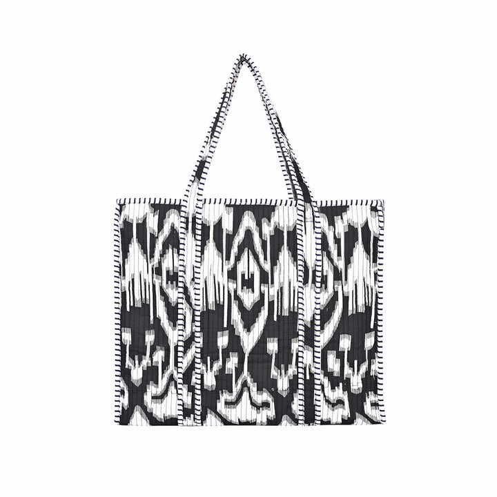 The Ikat Tote — handmade hand block printed cotton tote bag, ethically made in Rajasthan, India