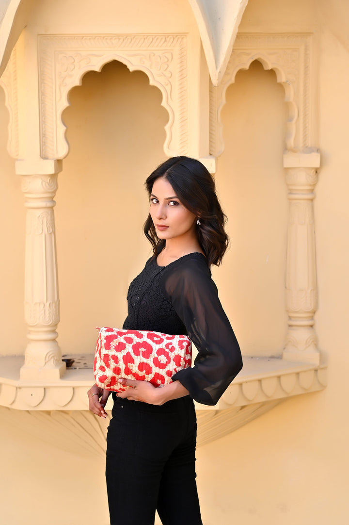 The Leopard Travel Set — handmade cotton travel pouch set, ethically made in Rajasthan, India