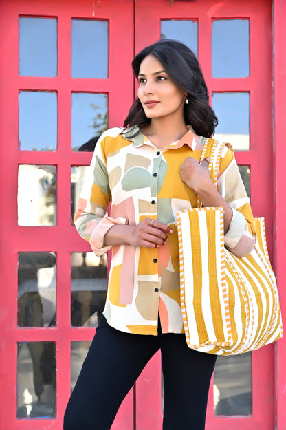 The Gold Stripe Tote