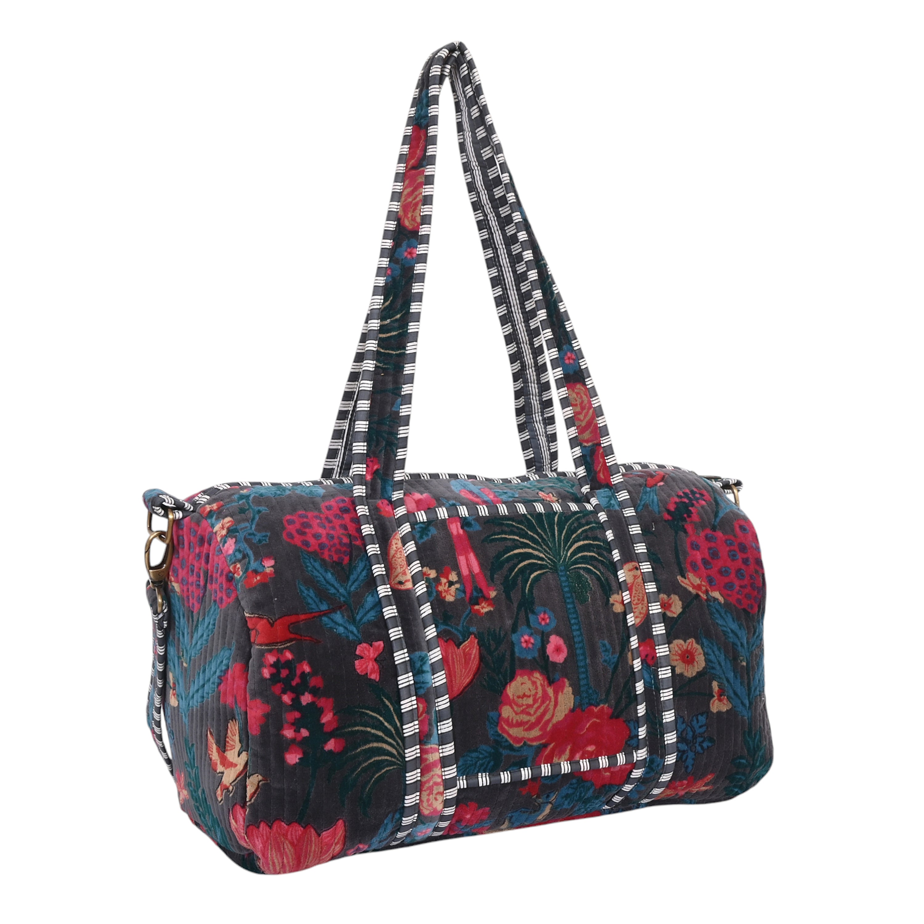 Luxurious Tropical Velvet Weekender Bag