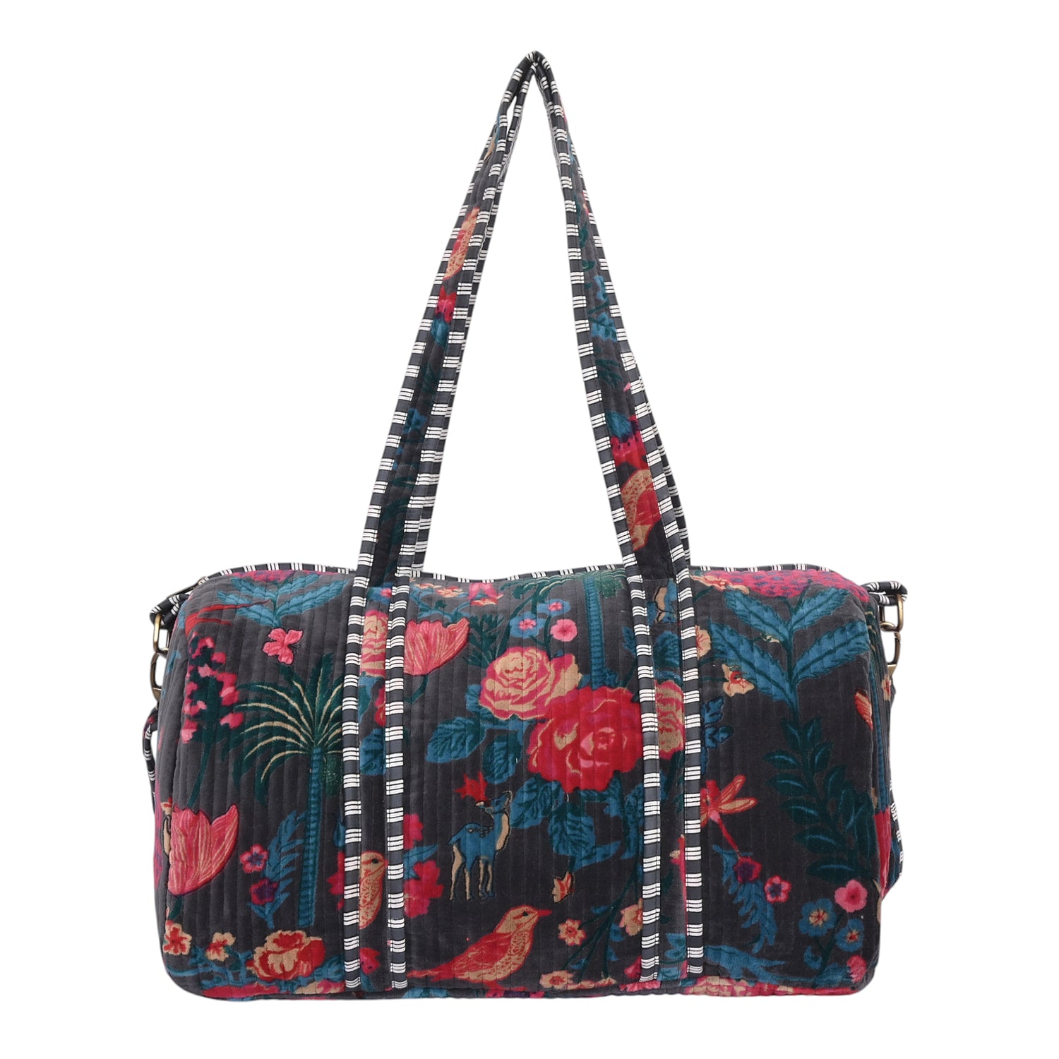 Luxurious Tropical Velvet Weekender Bag