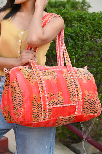 The Tibetan Tiger Velvet Weekender