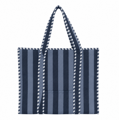 The Stripe Tote — handmade hand block printed cotton tote bag, ethically made in Rajasthan, India