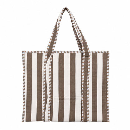 The Stripe Tote — handmade hand block printed cotton tote bag, ethically made in Rajasthan, India