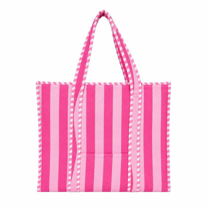 The Stripe Tote — handmade hand block printed cotton tote bag, ethically made in Rajasthan, India