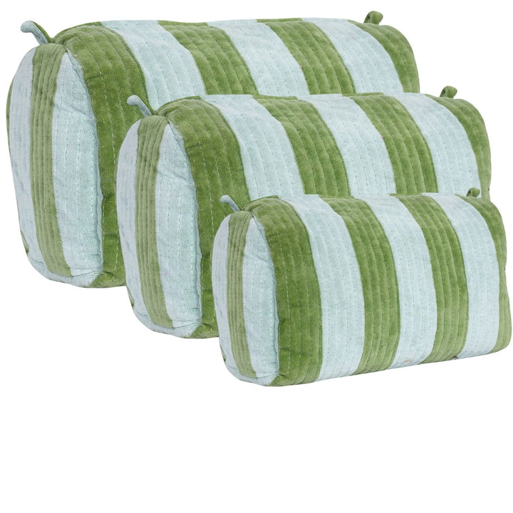 The Striped Velvet Travel Set — handmade quilted velvet travel pouch set, ethically made in Rajasthan, India