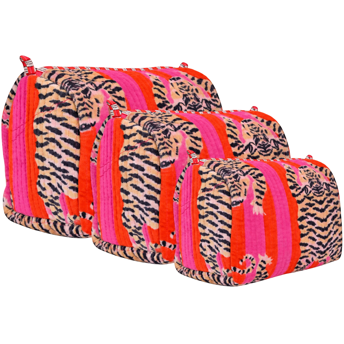 Tibetan Tiger Velvet 3 Piece Travel Set in Red — Tibetan Tiger Velvet 3-Piece Travel Set