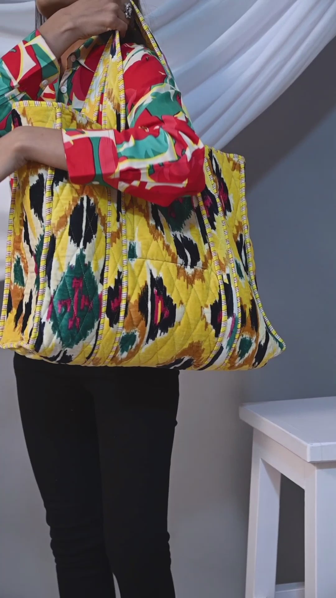 The Ikat Tote in Velvet