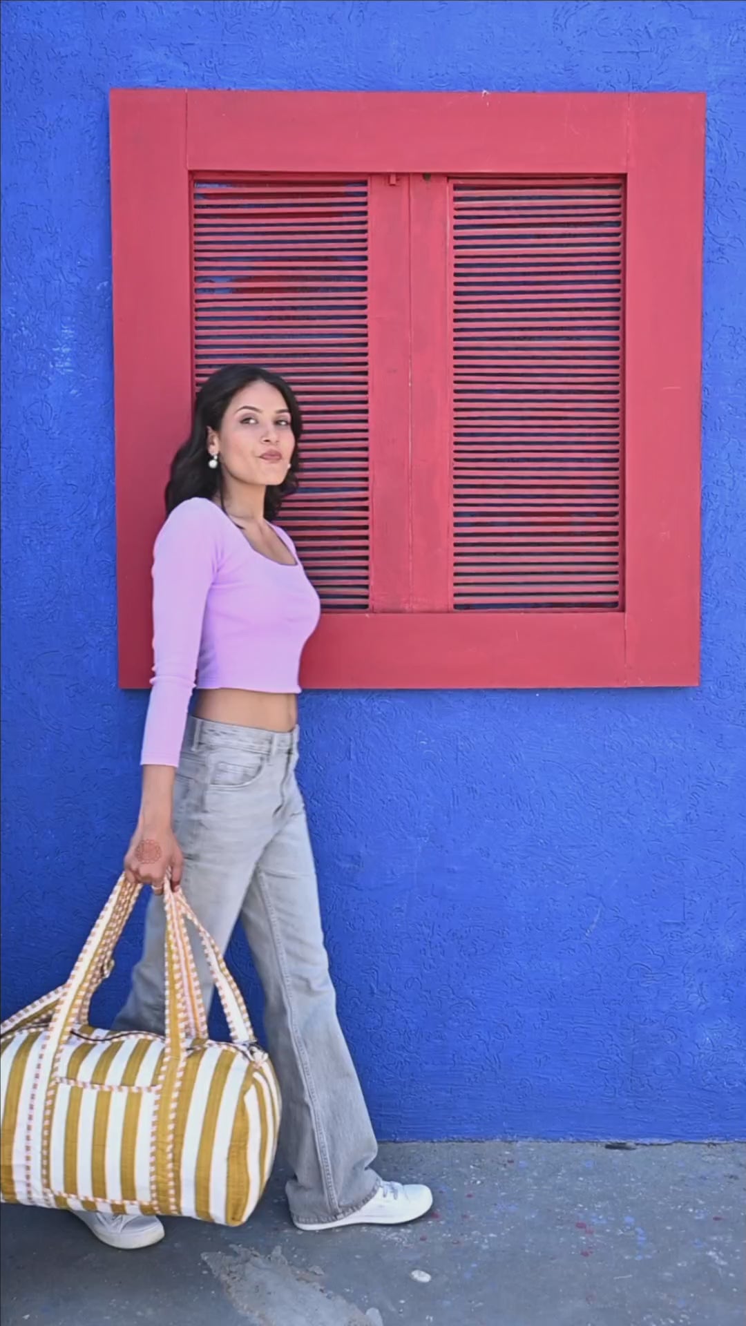 The Striped Cotton Weekender
