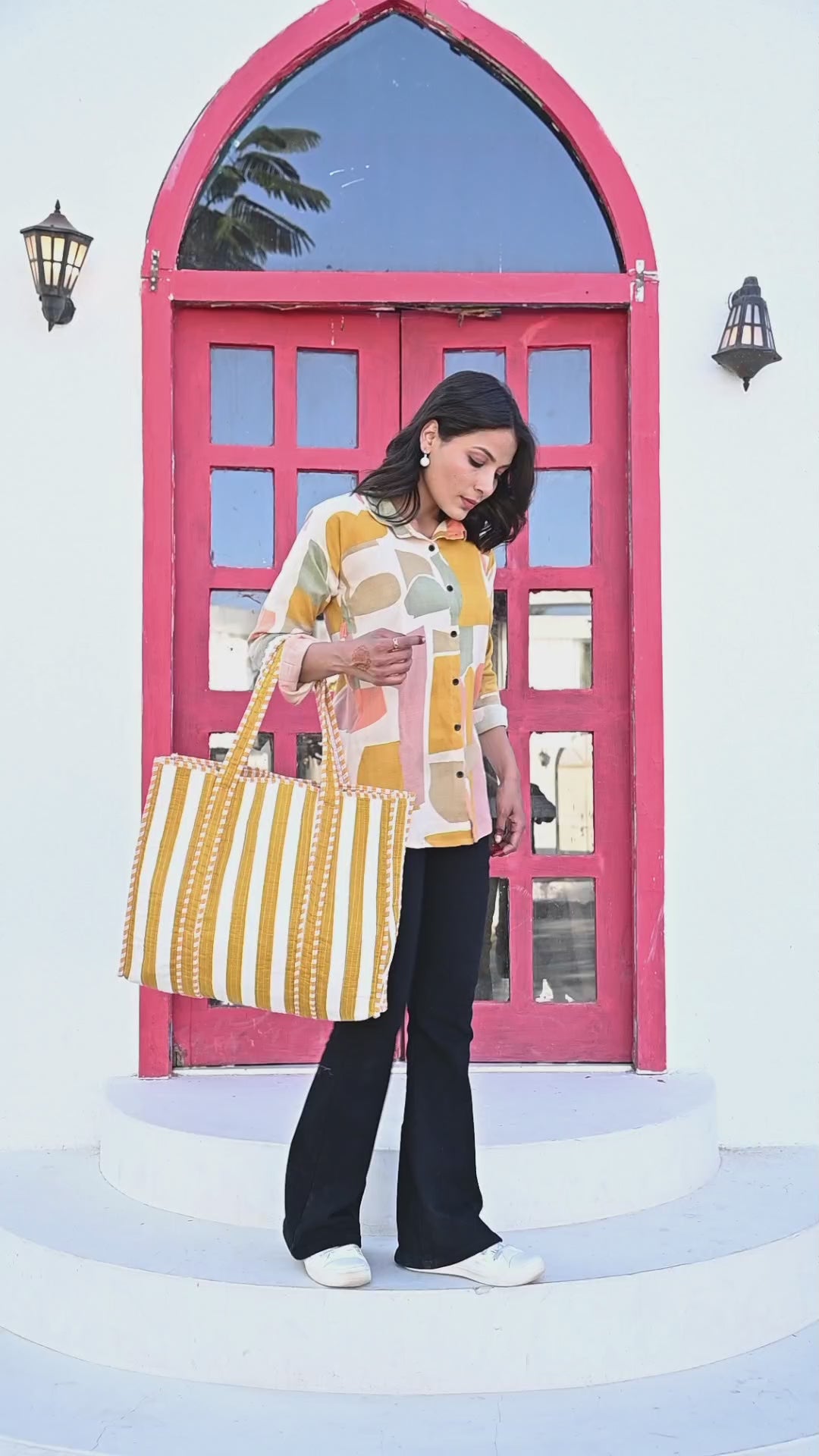 The Gold Stripe Tote