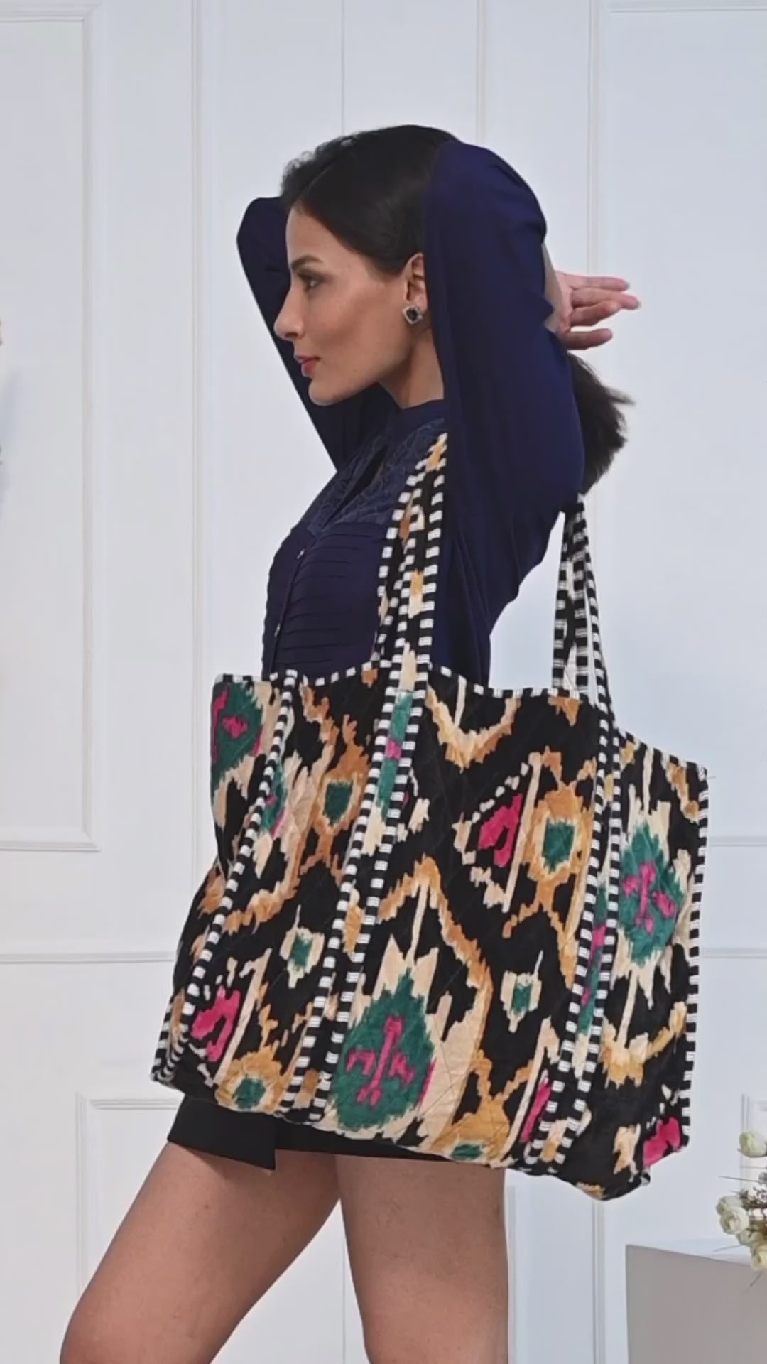 The Ikat Tote in Velvet