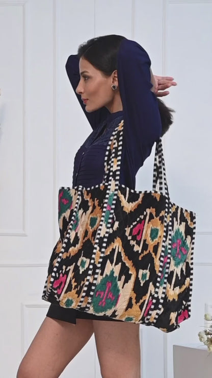 The Ikat Tote in Velvet